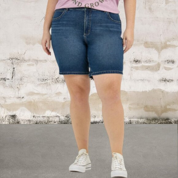 Lee Women's Regular Fit Straight Mid Rise Jean Shorts Size 20 - Picture 1 of 5